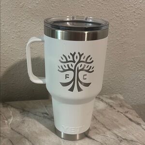 YETI Rambler tumbler, 30 oz size,  Austin FC logo. White